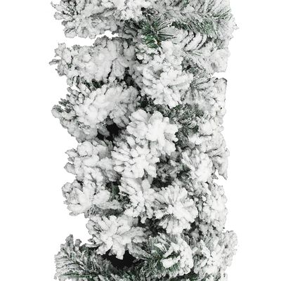 vidaXL Weihnachtsgirlande mit Schnee Grün 10 m PVC