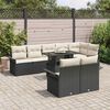 vidaXL Gartensofa-set mit Kissen 9 pcs Schwarz Poly-Rattan