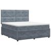 vidaXL Boxspringbett mit Matratze Dunkelgrau 160 x 200 cm Samt