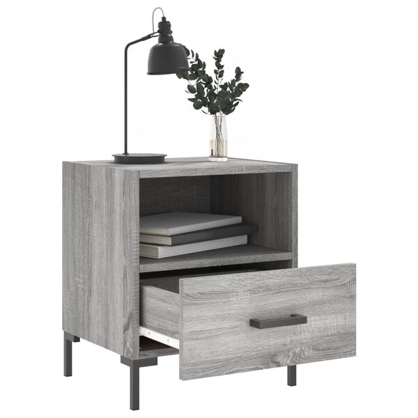vidaXL Nachttische 2 Stk. Grau Sonoma 40x35x47,5 cm Holzwerkstoff