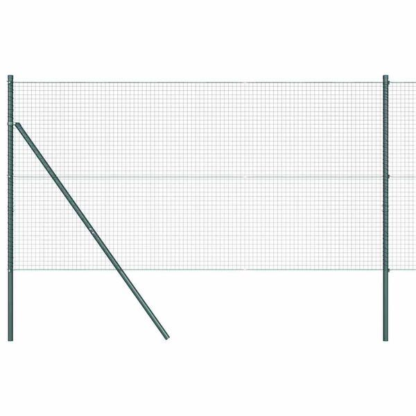 vidaXL Zaunpfosten Gr&uuml;n 50 x 1,2 m (25 x 25 mm Gitter) Stahl und PVC