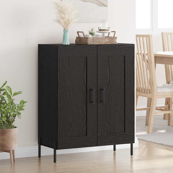vidaXL Sideboard Schwarz Eichen-Optik 69,5 x 34 x 90 cm