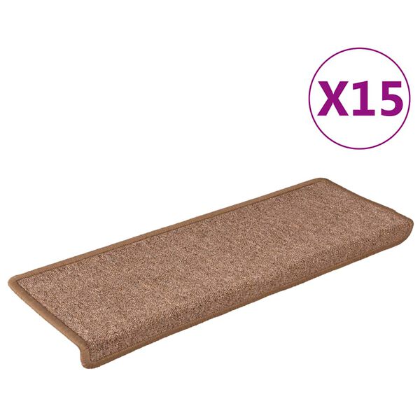 vidaXL Stufenmatten 15 Stk. 65x21x4 cm Braun Rechteckiger Rand