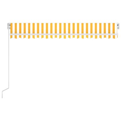 vidaXL Markise Manuell Einziehbar mit LED 400x300 cm Gelb und Weiß