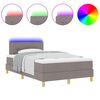 vidaXL LED Boxspringbett mit Matratze Taupe 120 x 200 cm Stoff