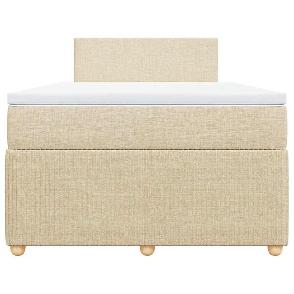 vidaXL Boxspringbett mit Matratze Creme 120x190 cm Stoff