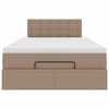 vidaXL Ottoman-Bett mit Matratzen & LEDs Cappuccino-Braun 120x190cm