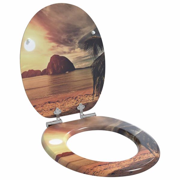 vidaXL Soft-Close Toilettensitz Orange 44 x 38 cm MDF-Platte