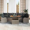 vidaXL Gartensofa-set mit Kissen 8 pcs Grau Poly-Rattan