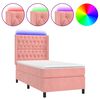 vidaXL Boxspringbett mit Matratze & LED Rosa 80x200 cm Samt