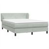 vidaXL Boxspringbett mit Matratze Hellgrau 140x210 cm Samt