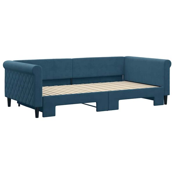 vidaXL Tagesbett Ausziehbar Blau 100x200 cm Samt