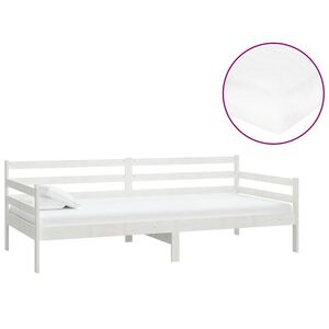 vidaXL Tagesbett mit Matratze 90x200 cm Wei&szlig; Kiefer Massivholz