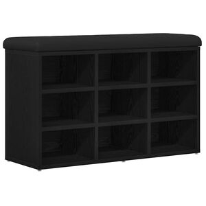 vidaXL Schuhbank Schwarz Eichen-Optik 82 x 32 x 50 cm Holzwerkstoff