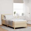 vidaXL Boxspringbett mit Matratze Creme 200 x 90 cm Polyester