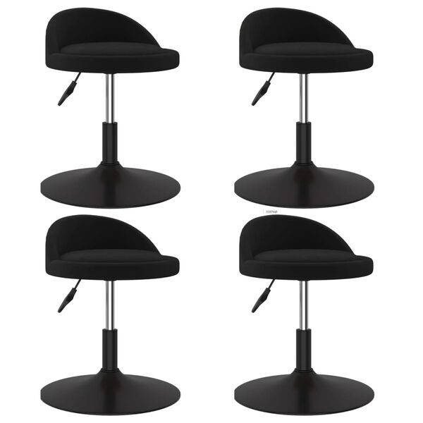 vidaXL Esszimmerst&uuml;hle 4 Stk. Drehbar Schwarz Samt