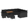 vidaXL Garten-Sofa-Set mit Kissen mit Speicher 12 pcs Schwarz