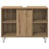 vidaXL Badezimmerm&ouml;bel-Set mit Regal 3 pcs Artisan-Eiche Holzwerkstoff