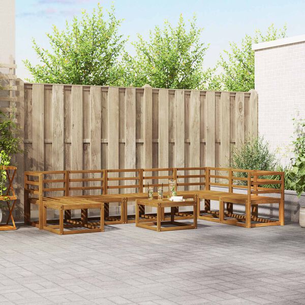 vidaXL Outdoor-Sofagarnitur 9 pcs Natur Massivholz Akazie