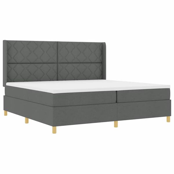 vidaXL Boxspringbett mit Matratze mit Kopfteil Grau 200 x 200 cm Stoff