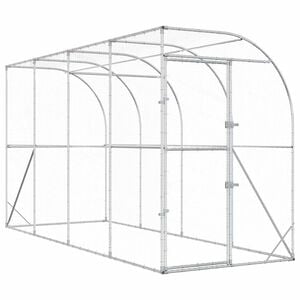 vidaXL H&uuml;hnerstall gegen die Wand Silber 600 x 150 x 215 cm
