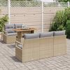 vidaXL Garten-Sofa-Set mit Speicher 6 pcs Beige Poly Rattan