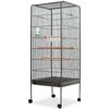 vidaXL Vogelk&auml;fig Schwarz 54x54x146 cm Stahl