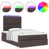 vidaXL Ottoman-Bett mit Matratze & LEDs Dunkelbraun 120x200 cm Stoff
