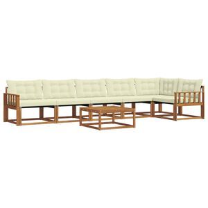 vidaXL Outdoor-Sofagarnitur mit Kissen 7 pcs Natur und Creme