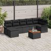 vidaXL Garten-Sofa-Set mit Kissen mit Speicher 8 pcs Schwarz