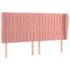 vidaXL Kopfteil mit Ohren Rosa 183x23x118/128 cm Samt