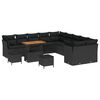 vidaXL Gartensofa-set 13 pcs Schwarz Poly-Rattan
