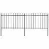 vidaXL Gartenzaun mit Speerspitze Stahl 337 x 120 cm Schwarz