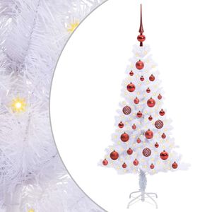 vidaXL K&uuml;nstlicher Weihnachtsbaum Wei&szlig; 120 cm PVC und Stahl