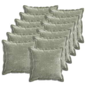 vidaXL Kissenbezug 12 pcs HOUTEN Gr&uuml;n 45 x 45 cm Chenille-Stoff
