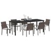 vidaXL Garten Essgruppe 7 pcs Braun und Schwarz PE-Rattan