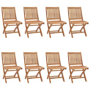 vidaXL Klappst&uuml;hle, 8-teilig, Massivholz Teakholz