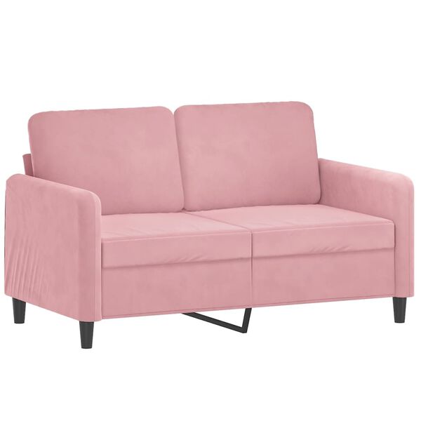 vidaXL 2-Sitzer-Sofa mit Zierkissen Rosa 120 cm Samt