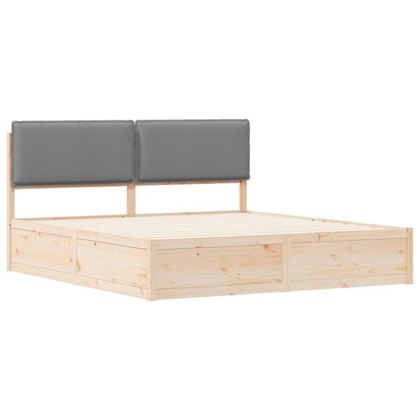 vidaXL Bettgestell mit gepolstertem Kopfteil Hellgrau 180 x 200 cm