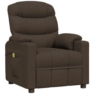 vidaXL Massagesessel Dunkelbraun Stoff