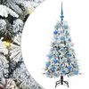vidaXL K&uuml;nstlicher klappbarer Weihnachtsbaum Gr&uuml;n und Wei&szlig; 120 cm