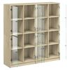 vidaXL B&uuml;cherschrank mit T&uuml;ren Sonoma-Eiche 136x37x142cm Holzwerkstoff