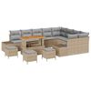 vidaXL Gartensofa-set 13 stk. Beige Poly-Rattan