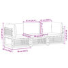 vidaXL 3-tlg. Garten-Sofagarnitur mit Kissen Massivholz Akazie
