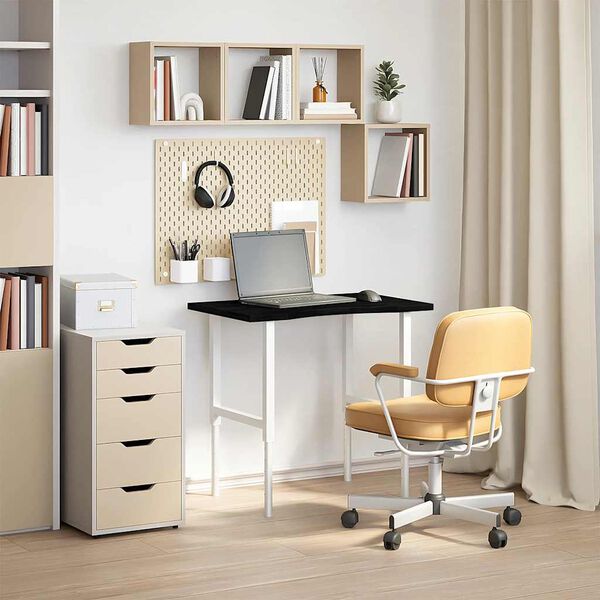 vidaXL Schreibtischplatte Dunkelbraun 80x50x2,5 cm Massivholz Eiche