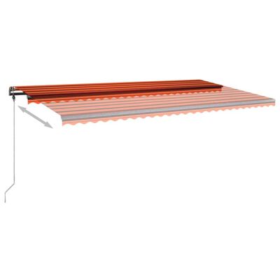 vidaXL Markise Manuell Einziehbar mit LED 600x300 cm Orange Braun
