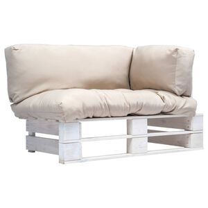 vidaXL Garten-Palettensofa mit Sandfarbigen Kissen Kiefernholz