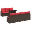 vidaXL Gartensofa-set 8 stk. Braun Poly Rattan