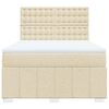 vidaXL Boxspringbett mit Matratze Creme 140x190 cm Stoff