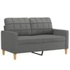 vidaXL 2-Sitzer-Sofa mit Zierkissen Dunkelgrau 120 cm Stoff